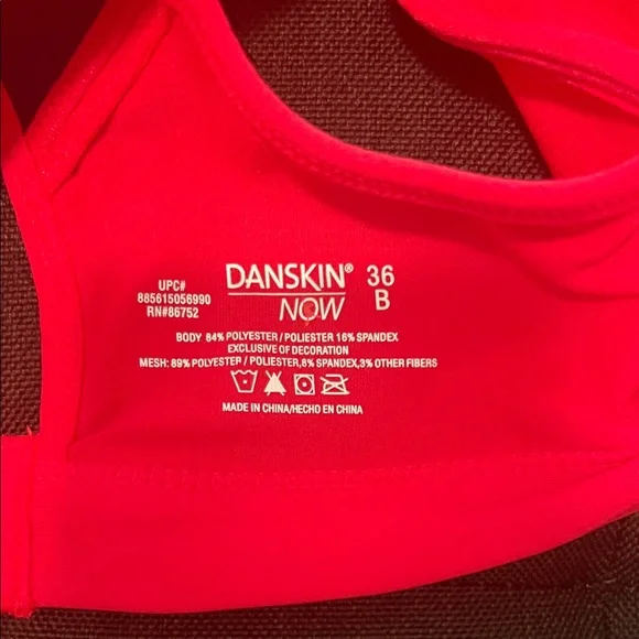 #1302=Women's Pink Sports Bra - Picture 4 of 6